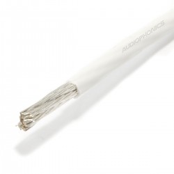 Copper / Silver Wiring Cable 4mm² PTFE Sleeve Ø 3.6mm White