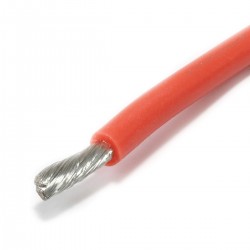 Fil de Câblage Cuivre Étamé 5.3mm² Gaine Silicone Ø 5.5mm Rouge