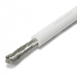 Fil de Câblage Cuivre OFC Étamé 5.3mm² Gaine Silicone Ø 5.5mm Blanc