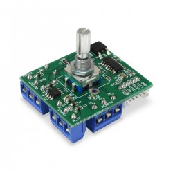 Volume control module with potentiometer, display and remote control