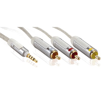 PROFIGOLD PROI5202 Câble Audio/Vidéo Ipod JACK 3,5mm - 3 RCA 2.0