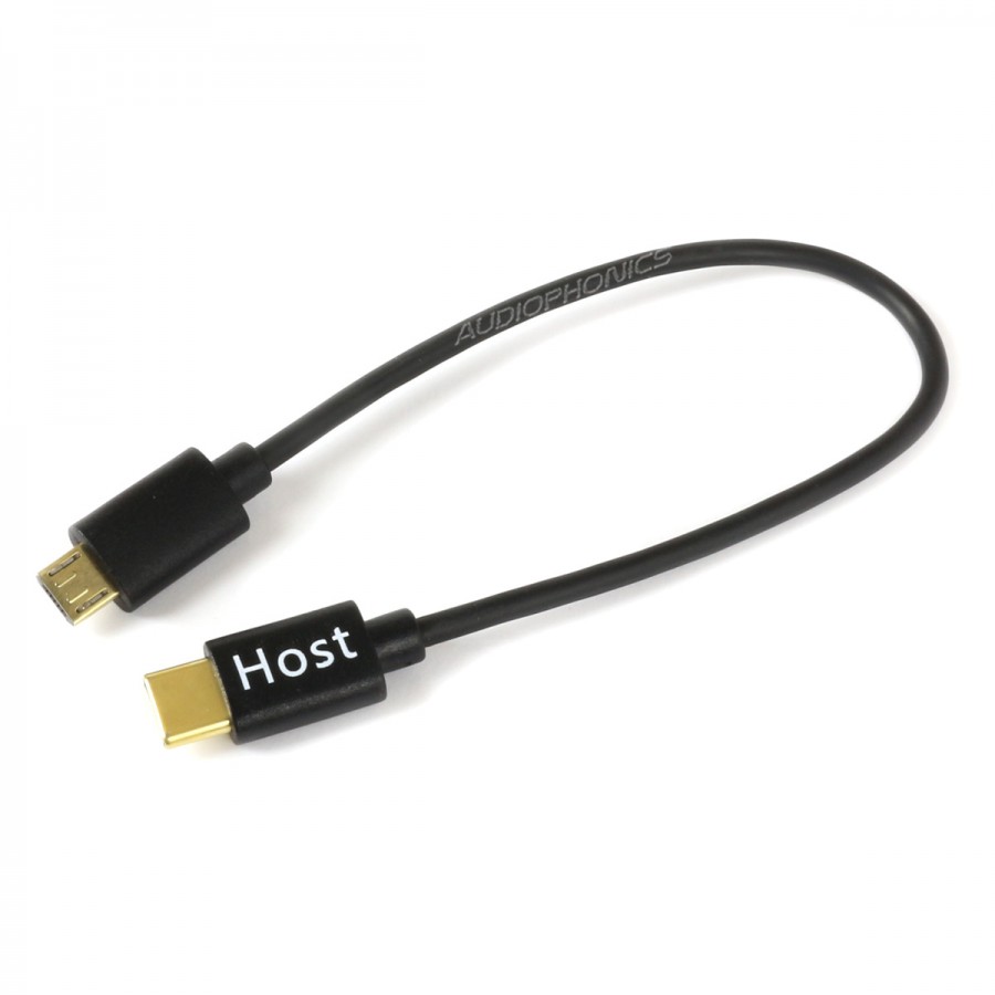 Plated USB-C to Micro USB Cable OTG 20cm - Audiophonics