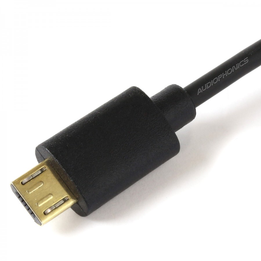 Gold Plated Micro USB to USBC Cable OTG 20cm Audiophonics