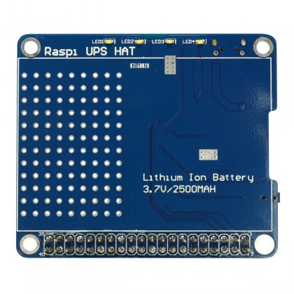 HAT flat mounting for 3.7V cell / Battery management System for Raspberry Pi 2 / 3 / 3B+