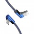 Male USB-A to Male USB-C 90° Angled Denim 1m