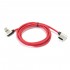 Male USB-A to Male USB-C 90° Angled Red 1m