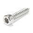 Hexagon Socket Cylindrical Head Wood Screw M4x25mm Steel Silver (x10)