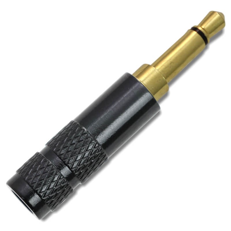 Jack Connector 3.5mm Male Gold Plated Mono Black (Unit)