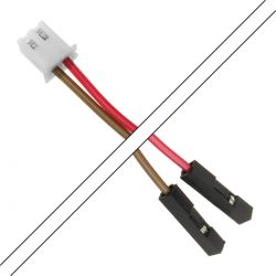 Câble XH 2.54mm Femelle / 2.54mm Standard Femelle 2 Connecteurs 2 pôles 15cm