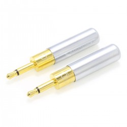 Gold Plated 2 Poles Mono Jack 2.5mm Connector Ø4mm Silver (Pair)