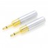 Gold Plated 2 Poles Mono Jack 2.5mm Connector Ø4mm Silver for Sennheiser HD700 (Pair)