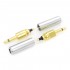 Gold Plated 2 Poles Mono Jack 2.5mm Connector Ø4mm Silver for Sennheiser HD700 (Pair)