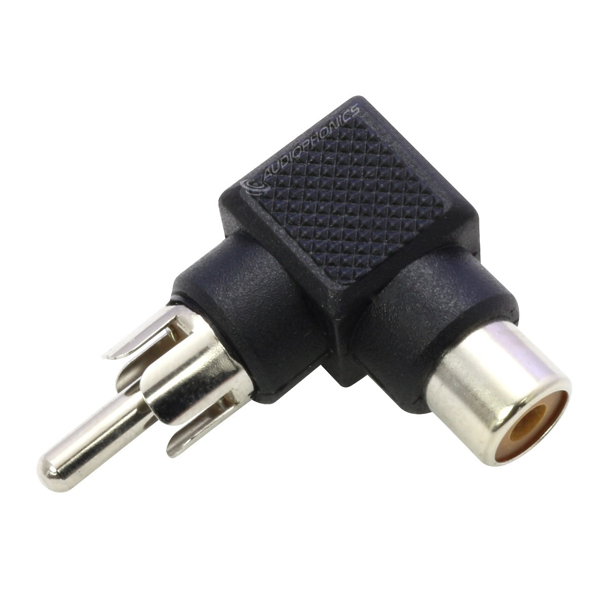 Male RCA / Female RCA Angled Adapter