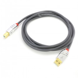 LINDY CROMO LINE Câble USB-A Mâle vers USB-B Mâle 2.0 Plaqué Or 2m