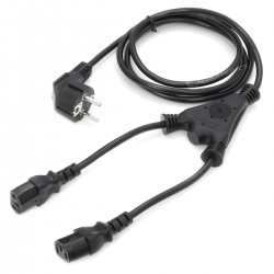 LINDY Y Power Cable Schuko to 2x IEC C13 2m