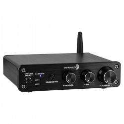 DAYTON AUDIO DTA-2.1BT2 Amplificateur 2.1 Class D Bluetooth avec Contrôle de Tonalité 2x50W + 100W 4 Ohm Noir