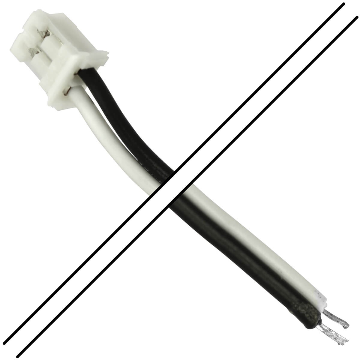 PH 2.0mm Female 1 Connector to Bare wires 2 Poles 15cm (Unit)