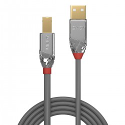 LINDY CROMO Câble USB-A Mâle vers USB-B Mâle 2.0 Plaqué Or 1m