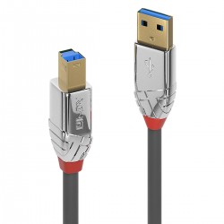 LINDY CROMO LINE Câble USB-A mâle vers USB-B Mâle 3.0 Plaqué Or 5m