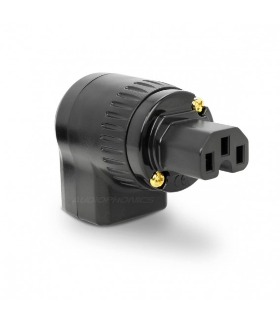 1 paio di connettori Schuko premium + spina IEC nero – placcato oro