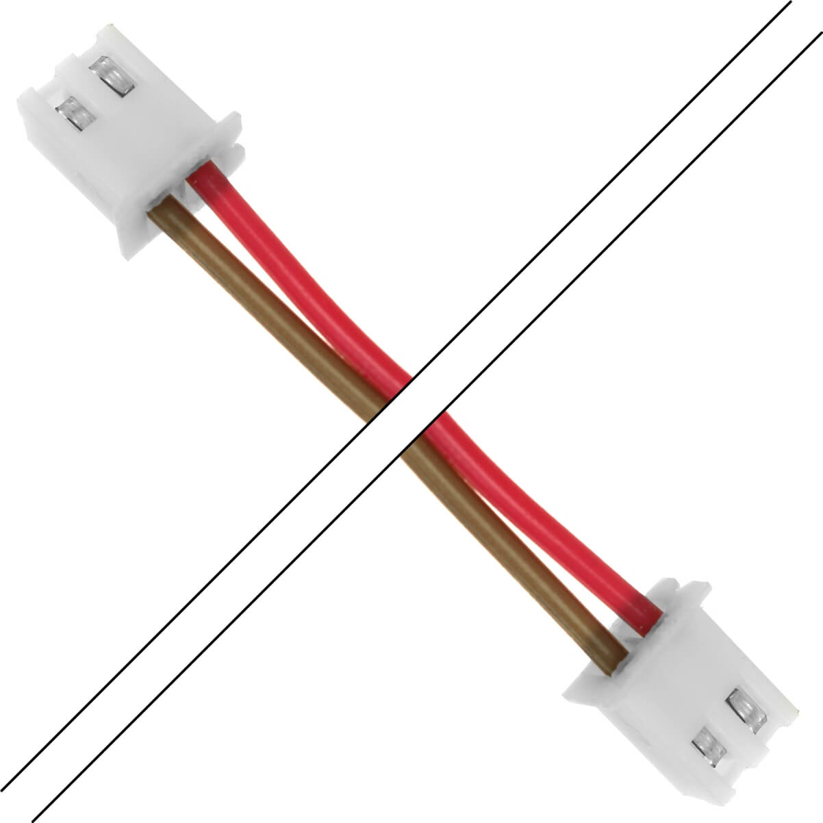 PH 2.0mm Female / Female Cable 2 Poles 2 Connectors 1m (Unit)