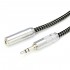 OYAIDE HPSC-35J Male Jack 3.5mm to Female Jack 3.5mm Copper 102SSC Silver / Rhodium Plating 1.3m