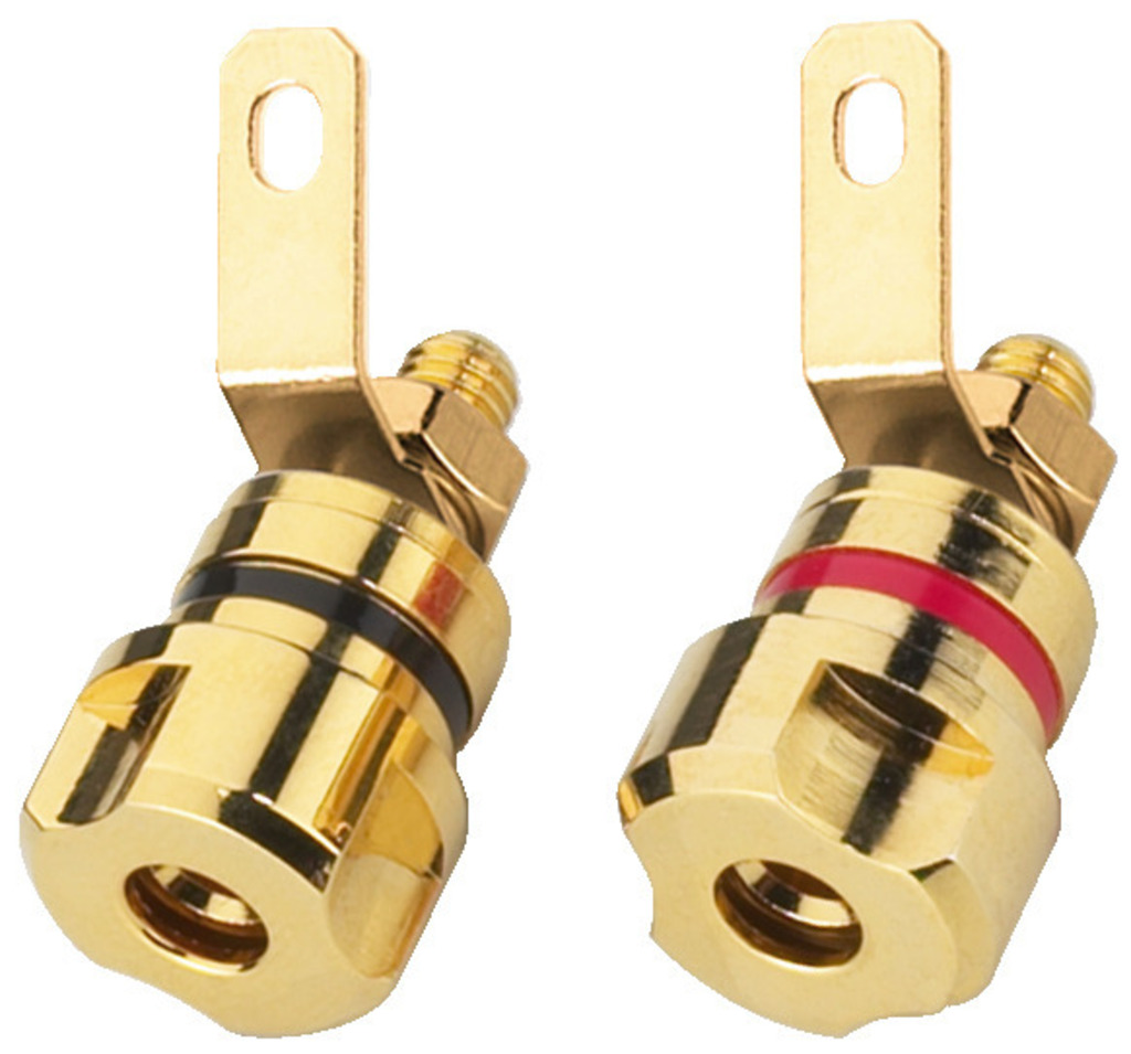 MONACOR BP-405G Screw-in Speaker Terminals Gold Plated (Pair)