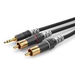 SOMMERCABLE HBA-3SC2 Câble RCA Stéréo Mâles vers Jack 3.5mm Stéréo Mâle 1.5m