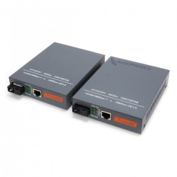 Convertisseur Switch Ethernet 10/100/1000Base-TX vers Optique 1000Base-SX/LX (La paire)