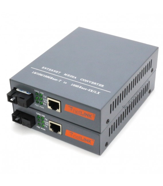 Convertisseur Ethernet vers Fibre Optique (La paire) Alimentation Jack DC -  Audiophonics