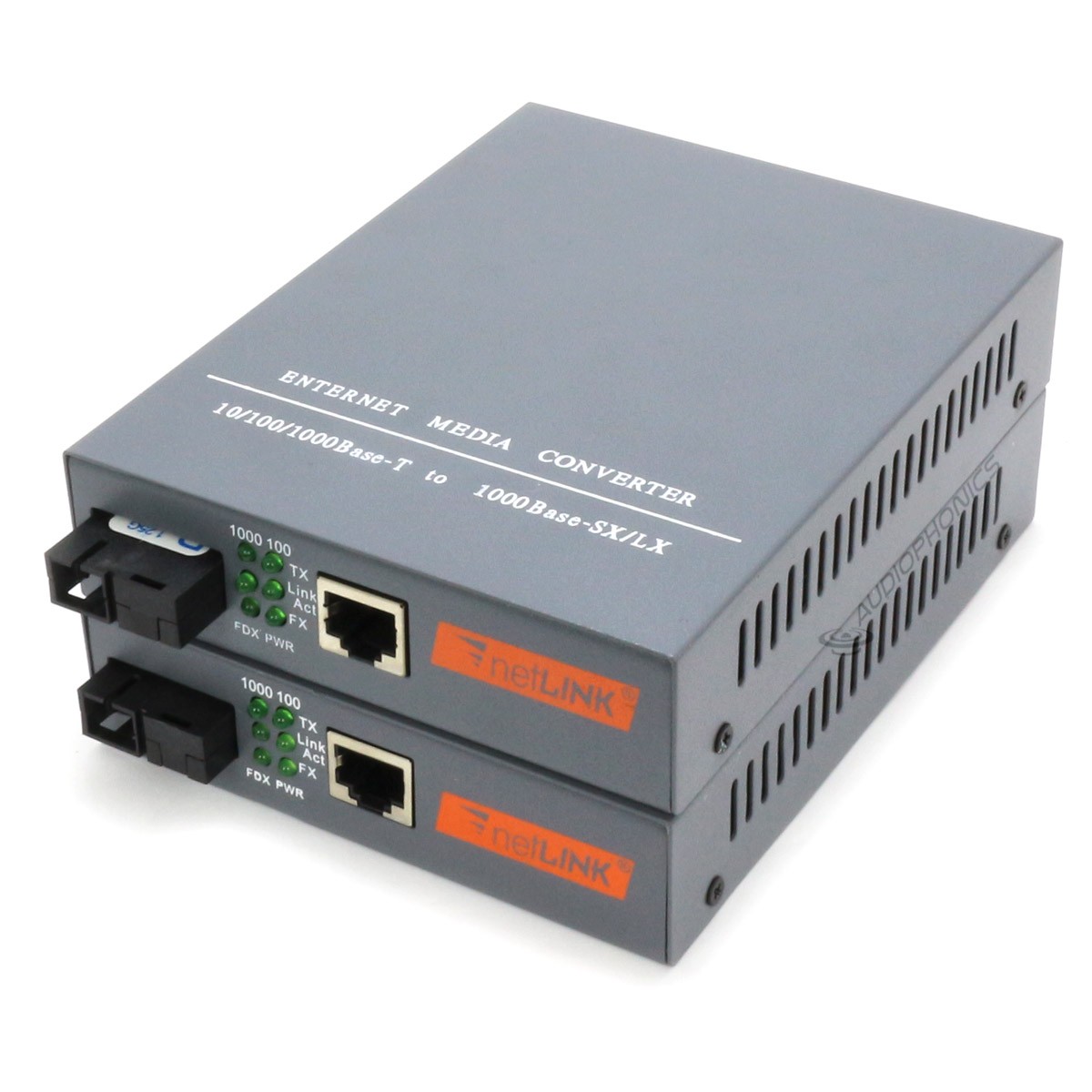 Convertisseur Ethernet vers Fibre Optique (La paire) Alimentation Jack DC -  Audiophonics