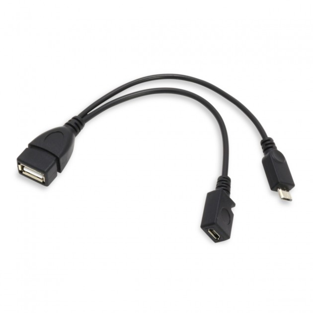 Audiophonics - Câble USB-A Femelle vers Micro-USB Mâle OTG avec entrée  alimentation auxiliaire 20cm