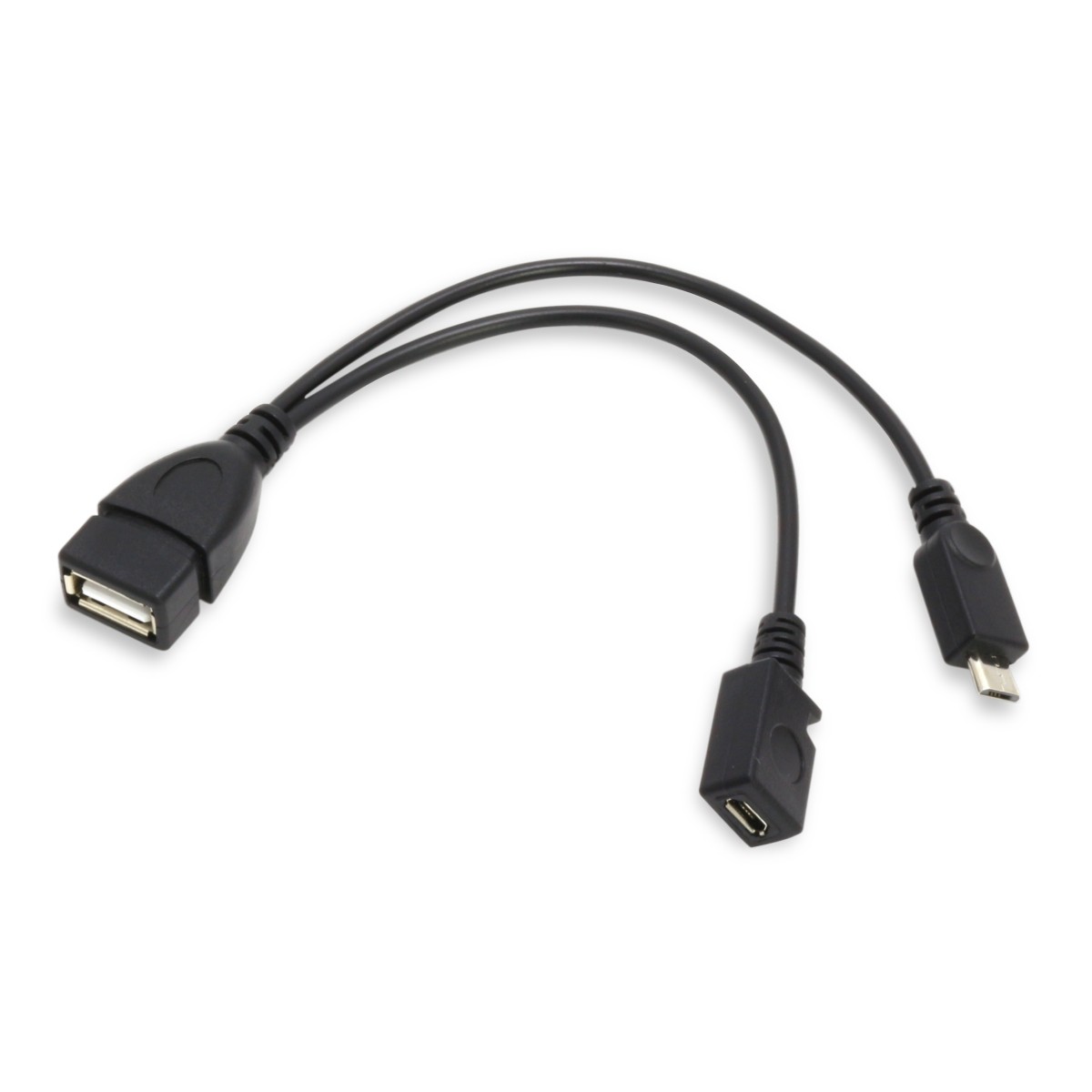 Câble USB-A Femelle vers Micro-USB Mâle OTG avec entrée alimentation auxiliaire 20cm