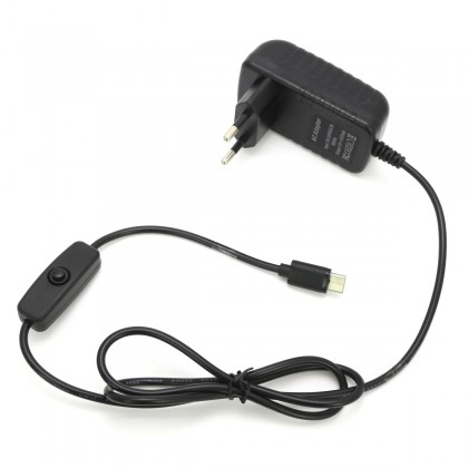 Audiophonics - Adaptateur Secteur Alimentation 100-240V AC vers 5V / 3A  USB-C avec interrupteur