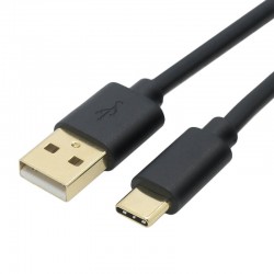 Câble USB-A mâle vers USB-C mâle Plaqué Or 1m