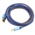 Câble USB-A Mâle vers USB-C Mâle Plaqué Or Bleu Jean 1m