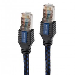 PANGEA PREMIER Câble Ethernet RJ45 Cat7 Cuivre Plaqué Argent Triple Blindage 0.129mm² 1.5m