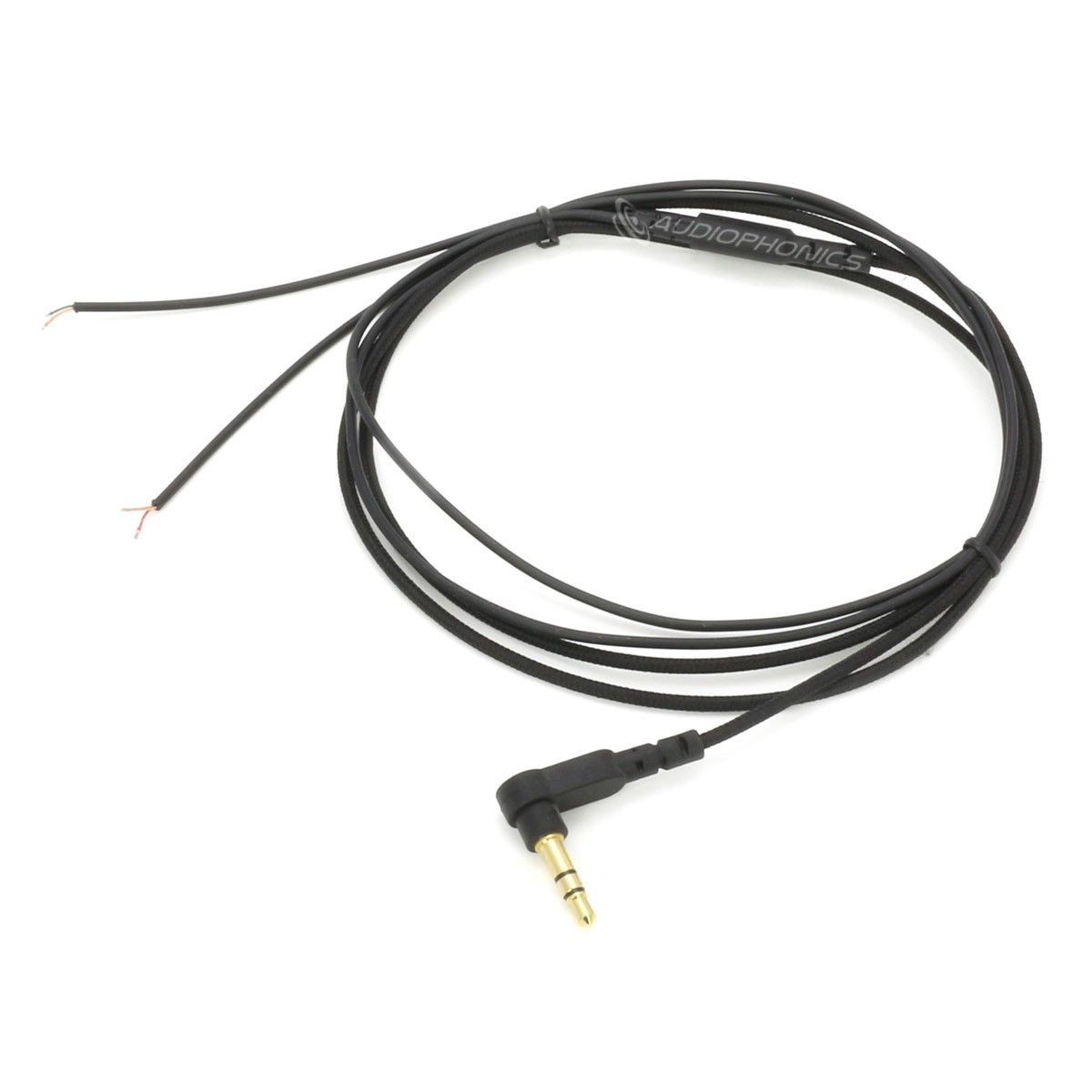 Gold Plated Angled Male Stereo Jack 3.5mm TRS to Bare Wires Cable 1.2m