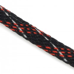 VIABLUE Braided Sleeve Red Black Ø6-14mm