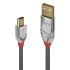 LINDY CROMO LINE Câble USB-A Mâle vers Mini USB-B Mâle 2.0 Plaqué Or 3m