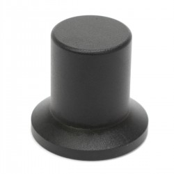 Bouton Aluminium Axe Méplat 30x35x26mm Ø6mm Noir