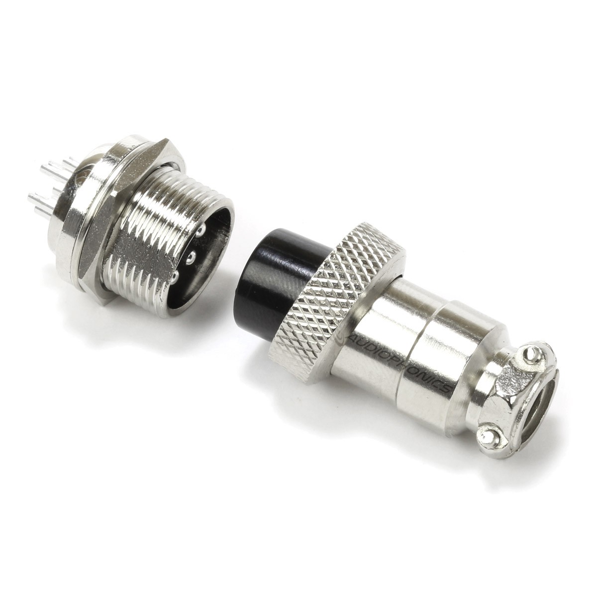 5 Poles GX16 Aviation Connector Male / Female Lockable Silver Plated