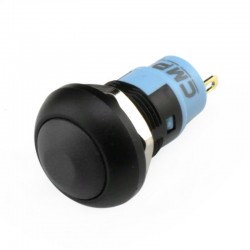 Waterproof Aluminum Push Button 1NO Ø18mm Black