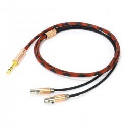 1877PHONO HEMI-X Jack 6.35mm to 2x Mini XLR Headphone Cable OCC Copper Shielding1.5m
