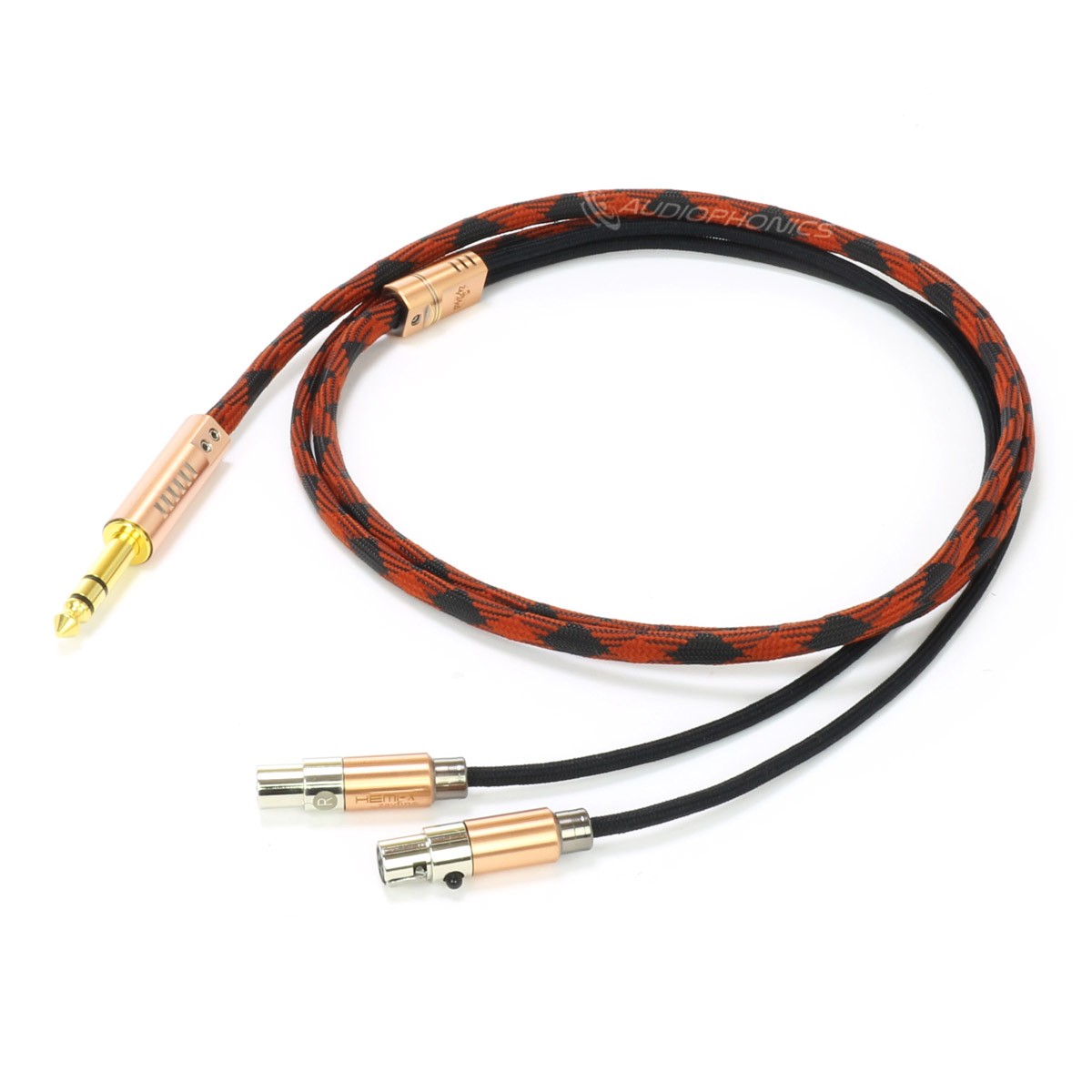 1877PHONO HEMI-X Jack 6.35mm to 2x Mini XLR Headphone Cable OCC Copper Shielding 1.5m