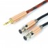 1877PHONO HEMI-X Jack 3.5mm to 2x Mini XLR Headphone Cable OCC Copper Shielding 1.5m