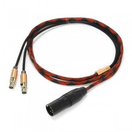 1877PHONO HEMI-X XLR to 2x Mini XLR Headphone Cable OCC Copper Shielding 1.5m