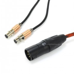 1877PHONO HEMI-X XLR to 2x Mini XLR Headphone Cable OCC Copper Shielding 1.5m