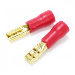 MUNDORF 2.8G Cosse Femelle 2.8mm Isolée Plaquée Or 0,5-1,5mm² Rouge (Set x10)