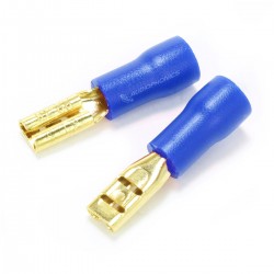 MUNDORF 2.8G Cosses Femelles 2.8mm Isolées Plaquées Or 1,5-2,5mm² Bleu (Set x10)